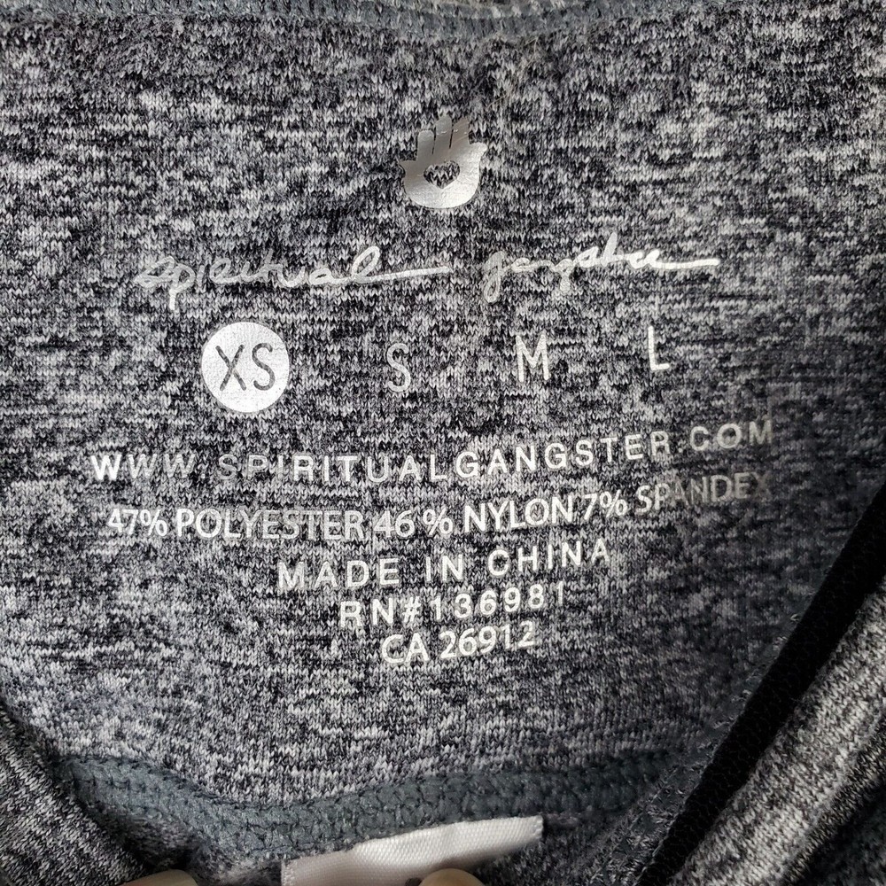 Spiritual Gangster Gray Back Side Spell Out Crop Leggings Sz XS - Picture 4 of 5